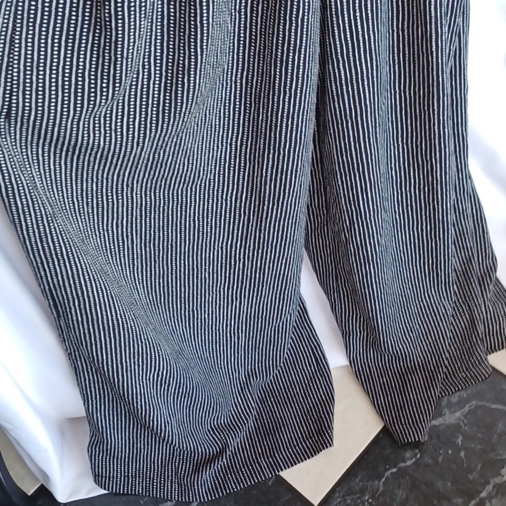 Max Studio Black/white Pin Stripe Wide Leg Jumpsuit - NWT, Sz L - Picture 5 of 10